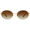 image:imageSOJOS Retro Oval Polarized Sunglasses Womens MenTrendy Round 90s Shades SJ1281Gold Frame Brown Grading Lens