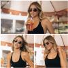 image:imageSOJOS Retro Oval Polarized Sunglasses Womens MenTrendy Round 90s Shades SJ1281Gold Frame Brown Lens