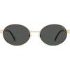 image:imageSOJOS Retro Oval Polarized Sunglasses Womens MenTrendy Round 90s Shades SJ1281Gold Frame Grey Lens
