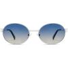 image:imageSOJOS Retro Oval Polarized Sunglasses Womens MenTrendy Round 90s Shades SJ1281Silver Frame Blue Grading Lens