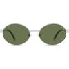 image:imageSOJOS Retro Oval Polarized Sunglasses Womens MenTrendy Round 90s Shades SJ1281Silver Frame Green Lens