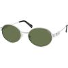 image:imageSOJOS Retro Oval Polarized Sunglasses Womens MenTrendy Round 90s Shades SJ1281Silver Frame Green Lens