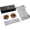 image:imageSOJOS Retro Vintage Round Polarized Sunglasses for Women Men Small Double Bridge Circle Sunnies SJ1104Shiny GoldDark Brown