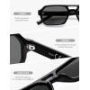 image:imageSOJOS Trendy TR90 Polarized Aviator Sunglasses for Women MenRetro Rectangle Shades Sun Glasses SJ2683Black Frame Grey Lens