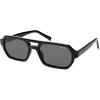 image:imageSOJOS Trendy TR90 Polarized Aviator Sunglasses for Women MenRetro Rectangle Shades Sun Glasses SJ2683Black Frame Grey Lens