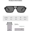 image:imageSOJOS Trendy TR90 Polarized Aviator Sunglasses for Women MenRetro Rectangle Shades Sun Glasses SJ2683Black Frame Grey Lens