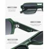 image:imageSOJOS Trendy TR90 Polarized Aviator Sunglasses for Women MenRetro Rectangle Shades Sun Glasses SJ2683Green Frame Grey Grading Lens