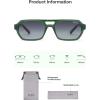 image:imageSOJOS Trendy TR90 Polarized Aviator Sunglasses for Women MenRetro Rectangle Shades Sun Glasses SJ2683Green Frame Grey Grading Lens