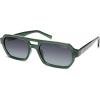 image:imageSOJOS Trendy TR90 Polarized Aviator Sunglasses for Women MenRetro Rectangle Shades Sun Glasses SJ2683Green Frame Grey Grading Lens