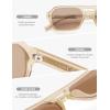 image:imageSOJOS Trendy TR90 Polarized Aviator Sunglasses for Women MenRetro Rectangle Shades Sun Glasses SJ2683Light Brown Frame Brown Lens