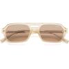 image:imageSOJOS Trendy TR90 Polarized Aviator Sunglasses for Women MenRetro Rectangle Shades Sun Glasses SJ2683Light Brown Frame Brown Lens