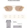 image:imageSOJOS Trendy TR90 Polarized Aviator Sunglasses for Women MenRetro Rectangle Shades Sun Glasses SJ2683Light Brown Frame Brown Lens