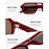 image:imageSOJOS Trendy TR90 Polarized Aviator Sunglasses for Women MenRetro Rectangle Shades Sun Glasses SJ2683Red Frame Brown Lens
