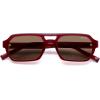 image:imageSOJOS Trendy TR90 Polarized Aviator Sunglasses for Women MenRetro Rectangle Shades Sun Glasses SJ2683Red Frame Brown Lens