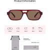 image:imageSOJOS Trendy TR90 Polarized Aviator Sunglasses for Women MenRetro Rectangle Shades Sun Glasses SJ2683Red Frame Brown Lens