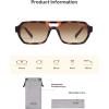 image:imageSOJOS Trendy TR90 Polarized Aviator Sunglasses for Women MenRetro Rectangle Shades Sun Glasses SJ2683Tortoise Frame Brown Grading Lens