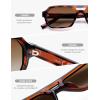 image:imageSOJOS Trendy TR90 Polarized Aviator Sunglasses for Women MenRetro Rectangle Shades Sun Glasses SJ2683Tortoise Frame Brown Grading Lens