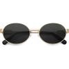 image:imageSOJOS Retro Oval Polarized Sunglasses Womens MenTrendy Round 90s Shades SJ1281Gold Frame Grey Lens