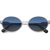 image:imageSOJOS Retro Oval Polarized Sunglasses Womens MenTrendy Round 90s Shades SJ1281Silver Frame Blue Grading Lens