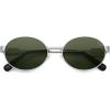 image:imageSOJOS Retro Oval Polarized Sunglasses Womens MenTrendy Round 90s Shades SJ1281Silver Frame Green Lens