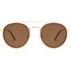 image:imageSOJOS Retro Vintage Round Polarized Sunglasses for Women Men Small Double Bridge Circle Sunnies SJ1104Shiny GoldDark Brown