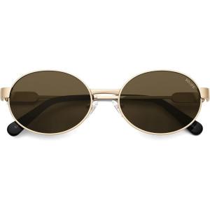image:imageSOJOS Retro Oval Polarized Sunglasses Womens MenTrendy Round 90s Shades SJ1281Gold Frame Brown Lens