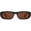 image:imageSOJOS Retro Rectangle Polarized Sunglasses Women Men Trendy Narrow Y2K Rectangular Frame Womens Mens Sun Glasses SJ2351BlackDark Brown