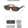 image:imageSOJOS Retro Rectangle Polarized Sunglasses Women Men Trendy Narrow Y2K Rectangular Frame Womens Mens Sun Glasses SJ2351BlackDark Brown