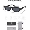 image:imageSOJOS Retro Rectangle Polarized Sunglasses Women Men Trendy Narrow Y2K Rectangular Frame Womens Mens Sun Glasses SJ2351BlackGrey