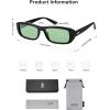 image:imageSOJOS Retro Rectangle Polarized Sunglasses Women Men Trendy Narrow Y2K Rectangular Frame Womens Mens Sun Glasses SJ2351BlackLight Green