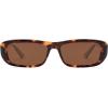 image:imageSOJOS Retro Rectangle Polarized Sunglasses Women Men Trendy Narrow Y2K Rectangular Frame Womens Mens Sun Glasses SJ2351Brown TortoiseBrown