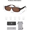 image:imageSOJOS Retro Rectangle Polarized Sunglasses Women Men Trendy Narrow Y2K Rectangular Frame Womens Mens Sun Glasses SJ2351Brown TortoiseBrown