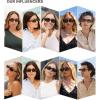 image:imageSOJOS Retro Rectangle Polarized Sunglasses Women Men Trendy Narrow Y2K Rectangular Frame Womens Mens Sun Glasses SJ2351Brown TortoiseBrown