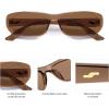 image:imageSOJOS Retro Rectangle Polarized Sunglasses Women Men Trendy Narrow Y2K Rectangular Frame Womens Mens Sun Glasses SJ2351BrownBrown