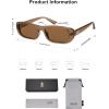 image:imageSOJOS Retro Rectangle Polarized Sunglasses Women Men Trendy Narrow Y2K Rectangular Frame Womens Mens Sun Glasses SJ2351BrownBrown