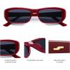 image:imageSOJOS Retro Rectangle Polarized Sunglasses Women Men Trendy Narrow Y2K Rectangular Frame Womens Mens Sun Glasses SJ2351BurgundyDusty Blue