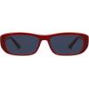 image:imageSOJOS Retro Rectangle Polarized Sunglasses Women Men Trendy Narrow Y2K Rectangular Frame Womens Mens Sun Glasses SJ2351BurgundyDusty Blue