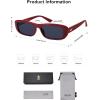 image:imageSOJOS Retro Rectangle Polarized Sunglasses Women Men Trendy Narrow Y2K Rectangular Frame Womens Mens Sun Glasses SJ2351BurgundyDusty Blue