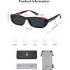 image:imageSOJOS Retro Rectangle Polarized Sunglasses Women Men Trendy Narrow Y2K Rectangular Frame Womens Mens Sun Glasses SJ2351Dark TortoiseGrey