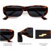 image:imageSOJOS Retro Rectangle Polarized Sunglasses Women Men Trendy Narrow Y2K Rectangular Frame Womens Mens Sun Glasses SJ2351Dark TortoiseGrey