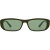 image:imageSOJOS Retro Rectangle Polarized Sunglasses Women Men Trendy Narrow Y2K Rectangular Frame Womens Mens Sun Glasses SJ2351Olive GreenGreen