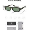 image:imageSOJOS Retro Rectangle Polarized Sunglasses Women Men Trendy Narrow Y2K Rectangular Frame Womens Mens Sun Glasses SJ2351Olive GreenGreen