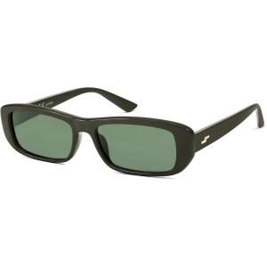 image:imageSOJOS Retro Rectangle Polarized Sunglasses Women Men Trendy Narrow Y2K Rectangular Frame Womens Mens Sun Glasses SJ2351Olive GreenGreen