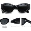image:imageSOJOS Trendy Hexagonal Polarized Sunglasses for Womens MensRetro Polygon Shades Plastic Frame Sun Glasses SJ2307Black