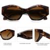 image:imageSOJOS Trendy Hexagonal Polarized Sunglasses for Womens MensRetro Polygon Shades Plastic Frame Sun Glasses SJ2307Tortoise
