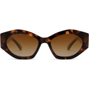 image:imageSOJOS Trendy Hexagonal Polarized Sunglasses for Womens MensRetro Polygon Shades Plastic Frame Sun Glasses SJ2307Tortoise