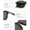 image:imageSOJOS Acetate Square Polarized Sunglasses Women Men Retro Handmade Rectangular Lightweight Sun glasses SJ3121TurquoiseGreen