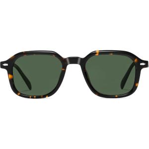 image:imageSOJOS Acetate Square Polarized Sunglasses Women Men Retro Handmade Rectangular Lightweight Sun glasses SJ3121TurquoiseGreen