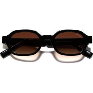 image:imageSOJOS Retro Polarized Hexagon Sunglasses for Women Men UV400 Trendy Rectangle 70s 80s 90s Shades SJ2389Gratient Brown