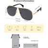 image:imageSOJOS Retro 70s Aviator Sunglasses for Women Men Trendy 2026 Oversized UV400 Metal Pilot Shades SJ1272GoldGrey